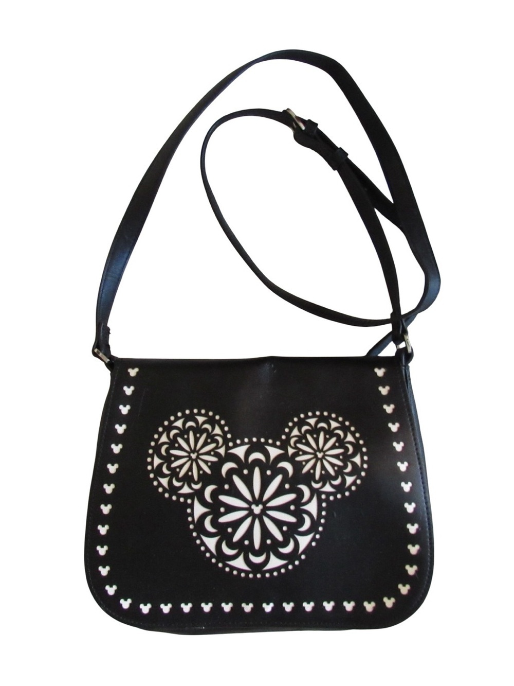 Vera Bradley Disney Parks Mickey Mouse Crossbody Bag Laser Cut Faux Leather FLAW